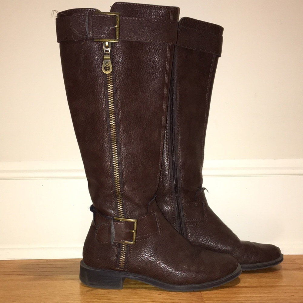 AEROSOLES - DARK BROWN FAUX LEATHER BOOTS